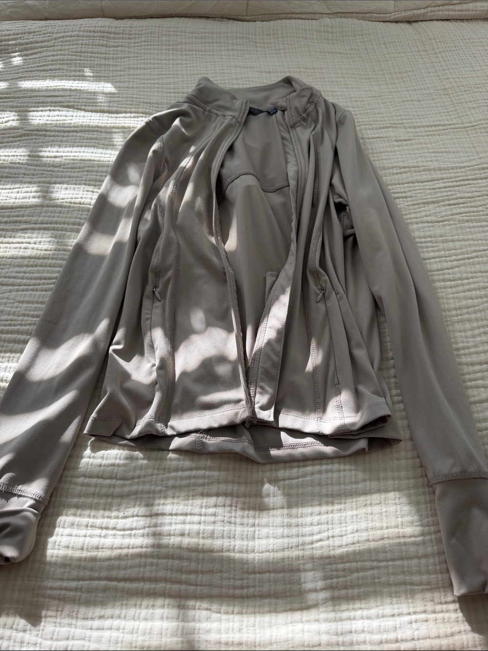 Danskin Light Taupe Utility Jacket with Full Zip
